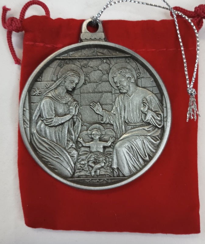 4 Pewter Xmas Ornaments Commissioned by Historic St Mary's Basilica Natchez, MS