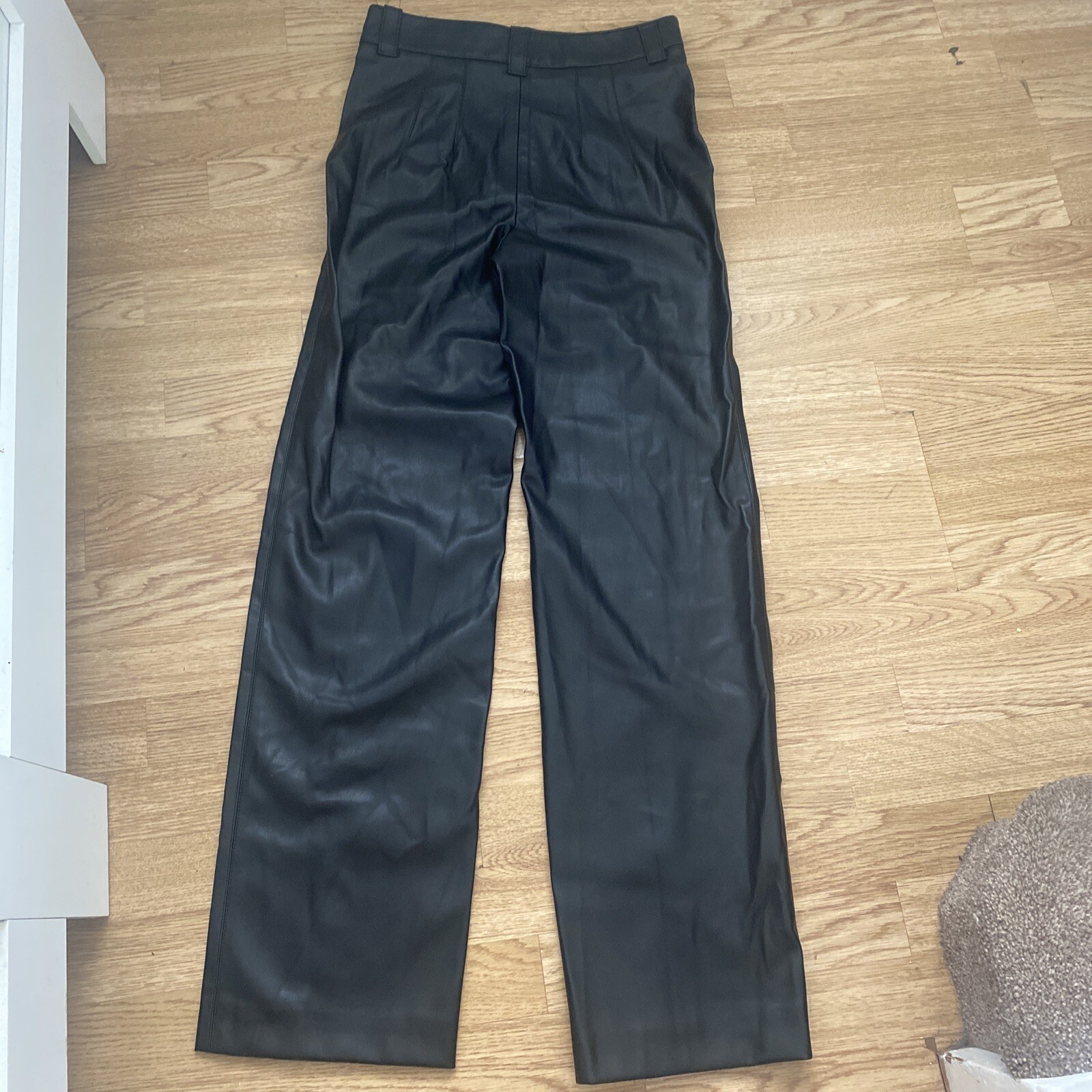 BNWT Zara Size UK S Black Faux Leather Trousers-RRP £29.99 image 6