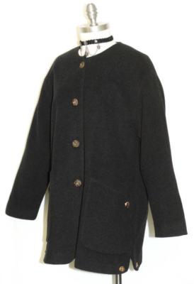 WOOL + LAMBS WOOL Sweater Jacket German Women SOFT & WARM Sport BLACK B47'' 16 L
