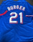 Jake Burger Texas Rangers Auto Signed Custom Jersey Beckett Witness Hologram - — photo 1