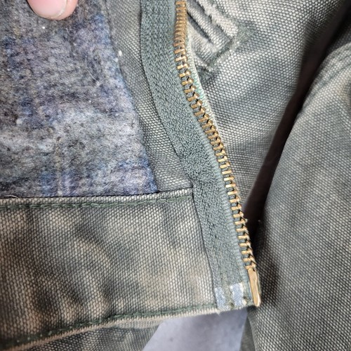 Vintage Carhartt J97 MOS Detroit Jacket Moss Green Thrashed Sun Faded Large   - Picture 21 of 24