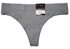   NWT No Boundaries Women's Seamless Low-Rise Thong Panty Size XXL Grey Heather