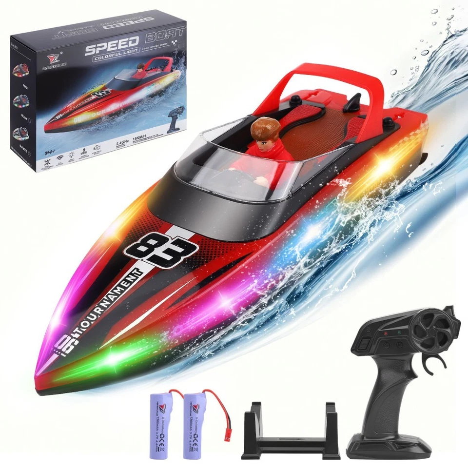 2,4GHz 15 KM/H High Speed RC Boot Ferngesteuertes Rennboot Speedboot Schiff Boot - Bild 2 von 4