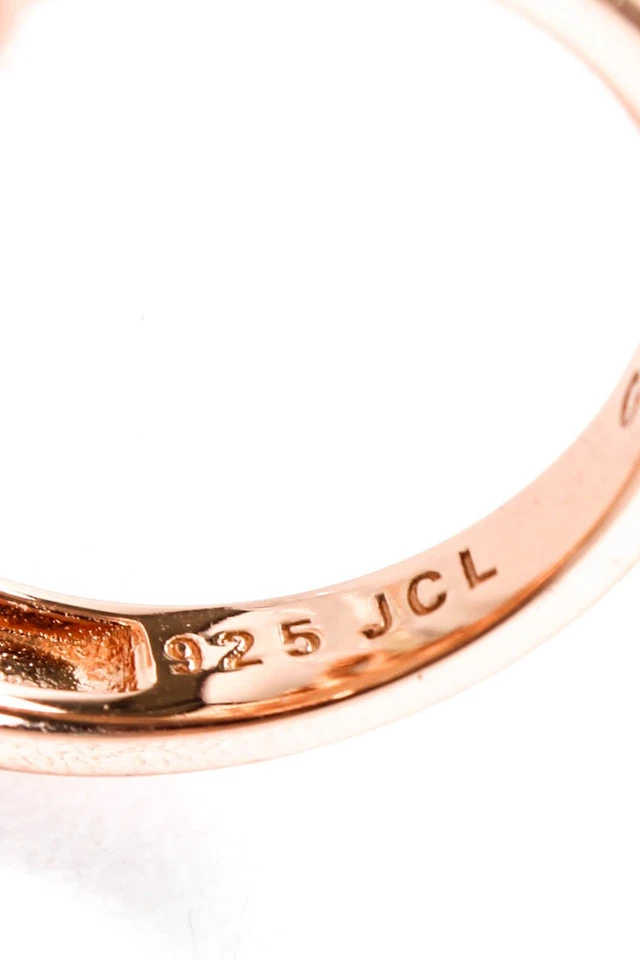 Anillo doblete de madreperla enchapado en oro rosa de plata de ley Rarities para mujer Foto 4 de 4