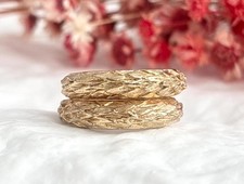 Snake Style Textured Wrap Around Gold Toned Chunky Vintage Ring - sz 6