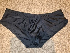 Mens Vintage Male Power Booty Cut Brazilian Brief Black Small Good Front Pouch