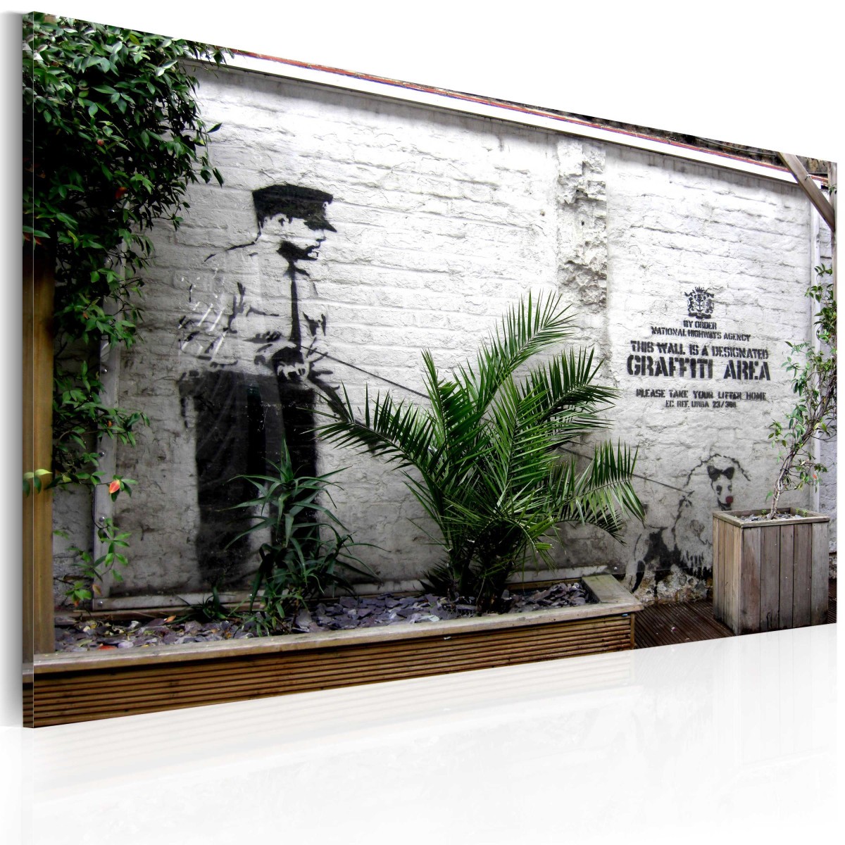 Tableau Banksy Graffiti Zone 40x60cm décoration murale street art moderne toile