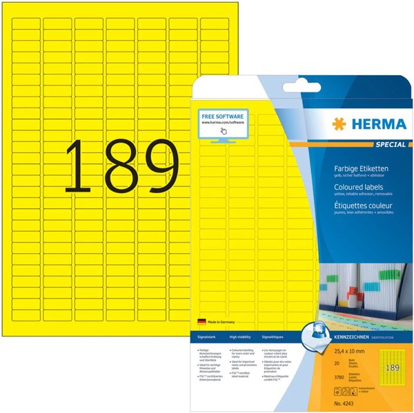 Herma Universal-Etiketten Special, 25,4 X 10 Mm, Gelb 1 Bis 40 Stk Spare 49%-image
