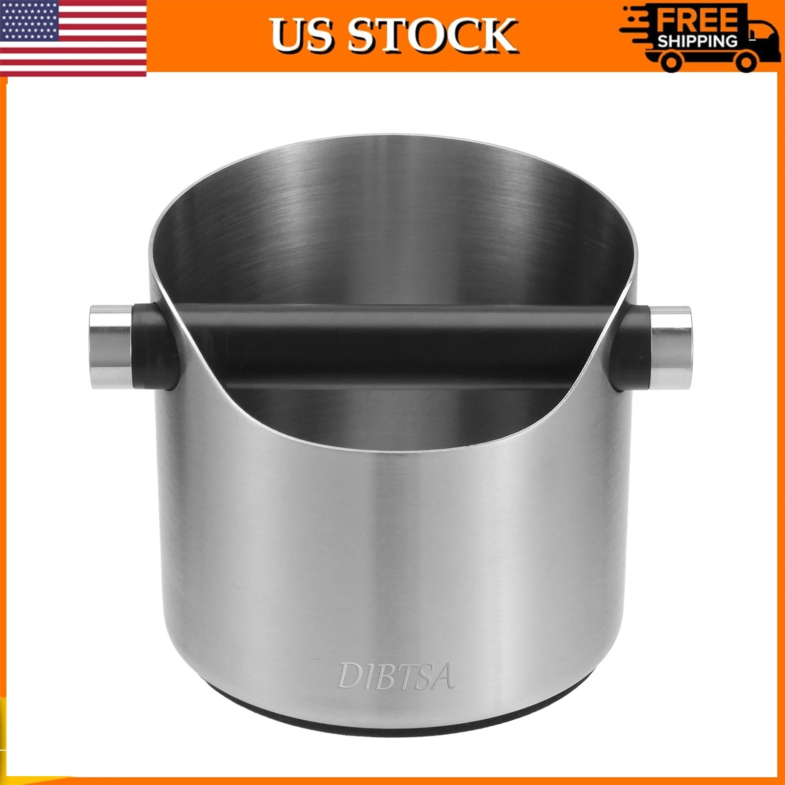Espresso Knock Box Stainless Steel Coffee Ground Knock Box w/Removable Knock Bar