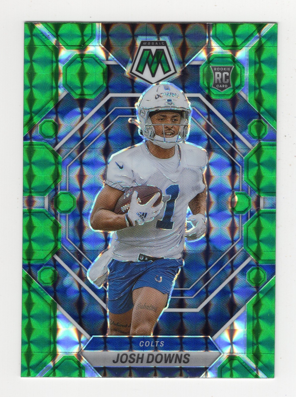 2023 Panini Mosaic - Rookies Green Mosaic Prizm #339 Josh Downs (RC)