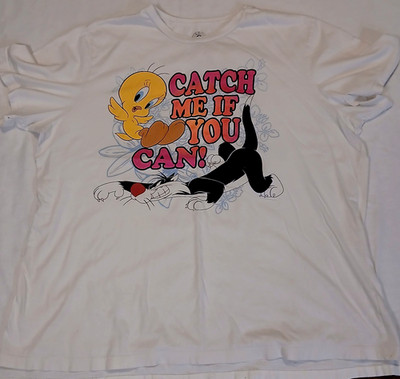 LOONEY TUNES TWEETY SYLVESTER TEE WOMENS 3X Y2K DOUBLE SIDED