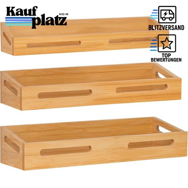 GewüRzregal 3Er Set Ohne Bohren Bambus Organizer KüChe-image