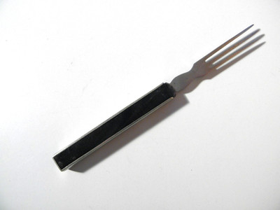 Alte Reisebesteck  Gabel * Fuhrmannsbesteck * Gabel * Metall mit Holz *