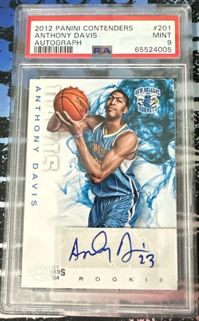 2012-13 Panini Contenders Anthony Davis Rookie Autograph Auto PSA 9 #201 Mint