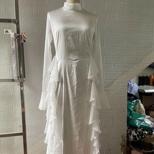 Schöne lange Kleider mit hoher Taille und ausgestellten Ärmeln für Damenmode - Picture 9 of 27