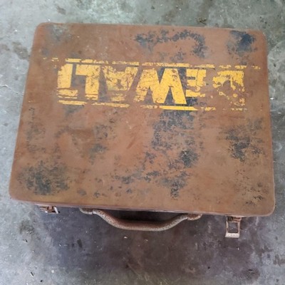 Vintage Dewalt Metal Tool Box Black Yellow Heavy Duty Storage
