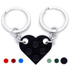 Matching Couple Heart Keychains, Couples Gifts, Decorations Christmas Black