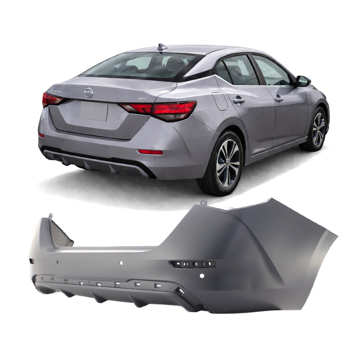 Rear Bumper Cover For 2020-2022 Nissan Sentra Primed NI1100338 W