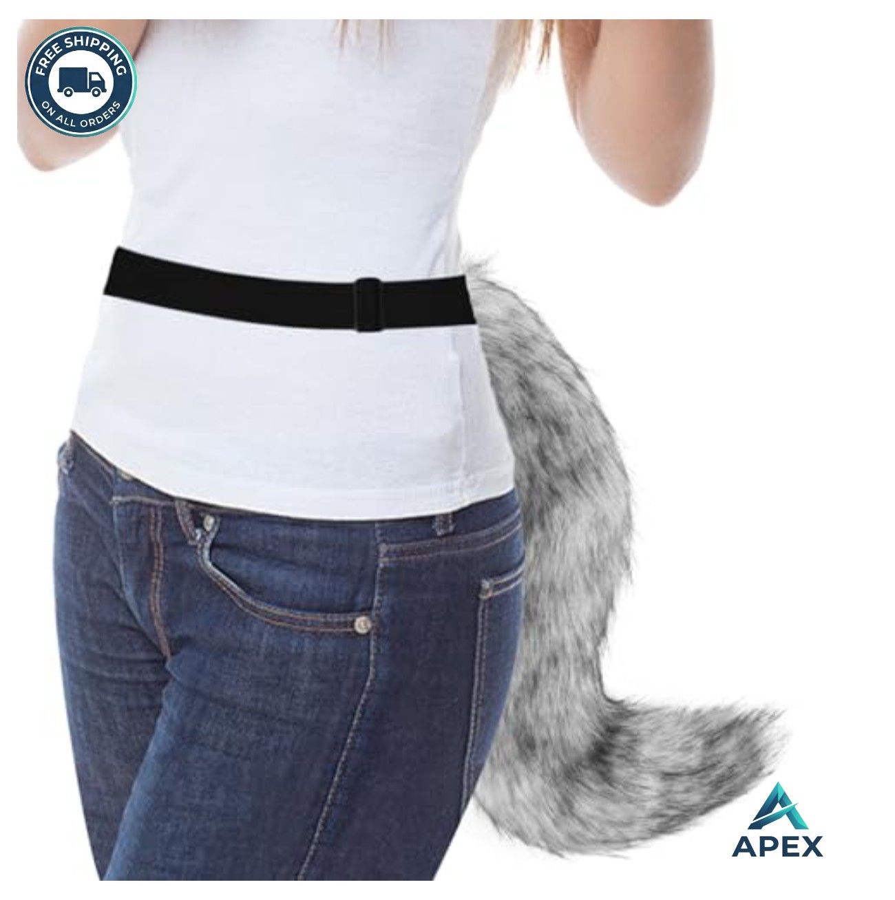 Furry Fox Mask Animal Costume Set Wolf Tail Paws Gloves Adult Party Cosplay image 2