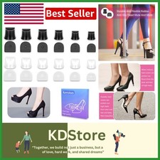 12 Pairs Heel Protectors Covers Rubber Anti-Slip Noise-Reducing Fit All Sizes