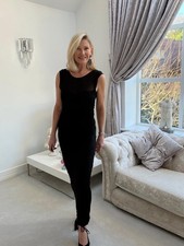 DOLCE & GABBANA It 44 Uk 12 Black Jersey Double Dress With Under Bra