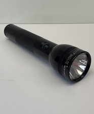 Mag-Lite Metal 2 D Cell Battery Flashlight Black Incandescent Bulb - Works EUC
