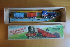 Vintage Tinplate Clockwork  Railroad Shunter Toy 1960s - In Original Box + Key