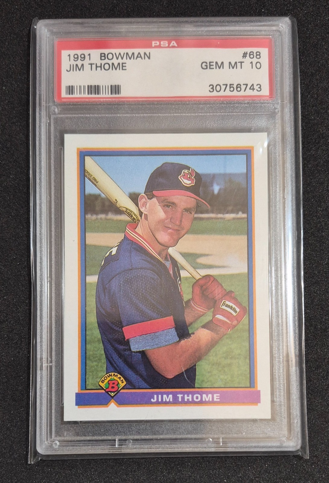1991 Bowman Jim Thome RC #68 PSA 10 Gem Mint Rookie HOF Cleveland Indians