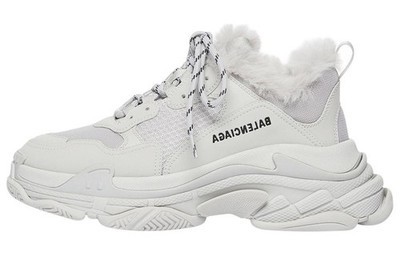 Balenciaga Triple S Low Faux Fur - Grey - 668563-W3CQ5-1210