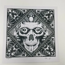 Blotter Art Acid Tongue Skull Psychedelic Signed Numbered By Alan Forbes READ