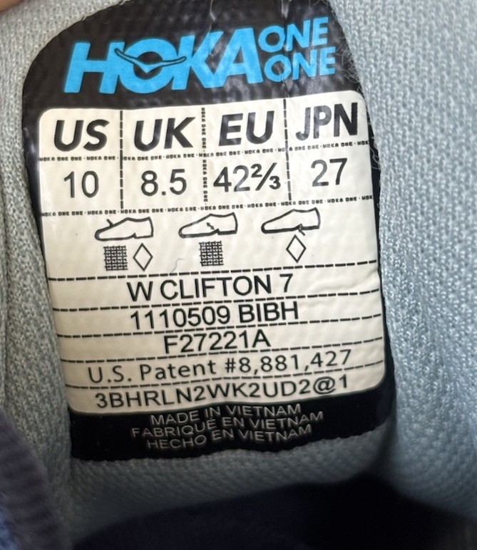 Hoka One One Sneakers Womens 10 Clifton 7 1110509 BIBH Blue Running Gym Shoes thumbnail 13