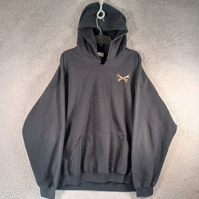 Gildan Mens Black Hoodie Size 2XL Elevator Mechanic I Fix Stuff I Drink Funny