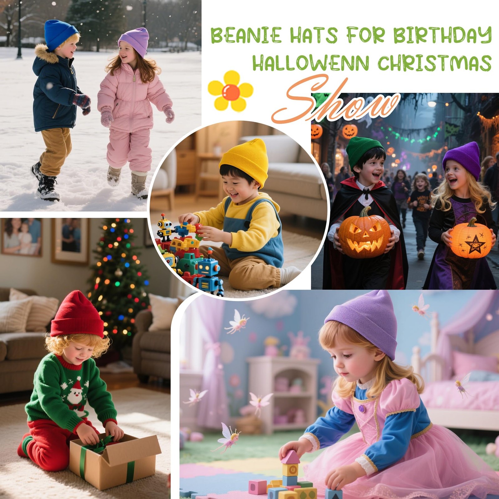 Zando Soft Kids Toddler Baby Yellow Beanie for Boys Girls - Cute Slouchy Cuff...