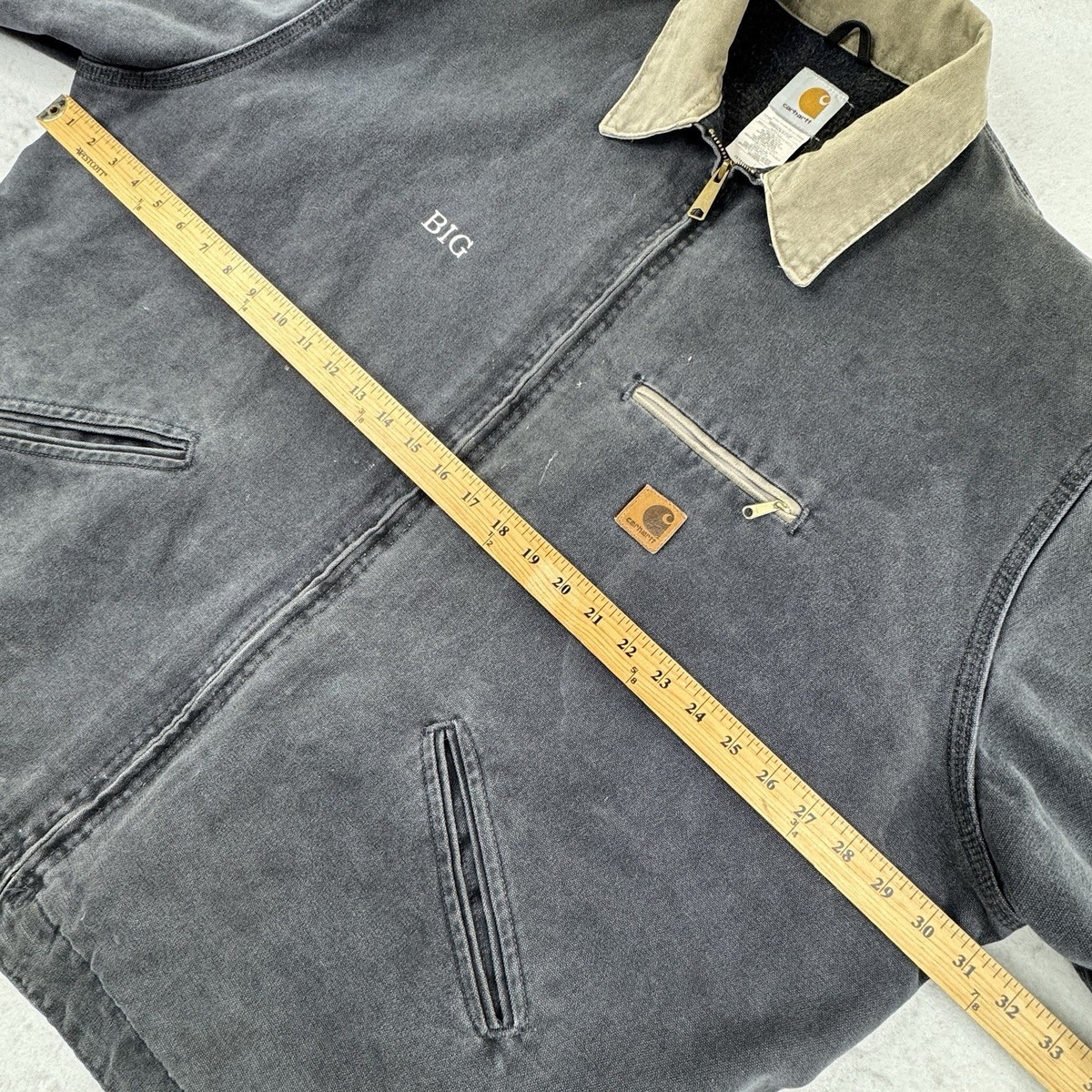 VTG Carhartt J97 PTL Detroit Jacket Mens 3XLT Petrol Gray Fade