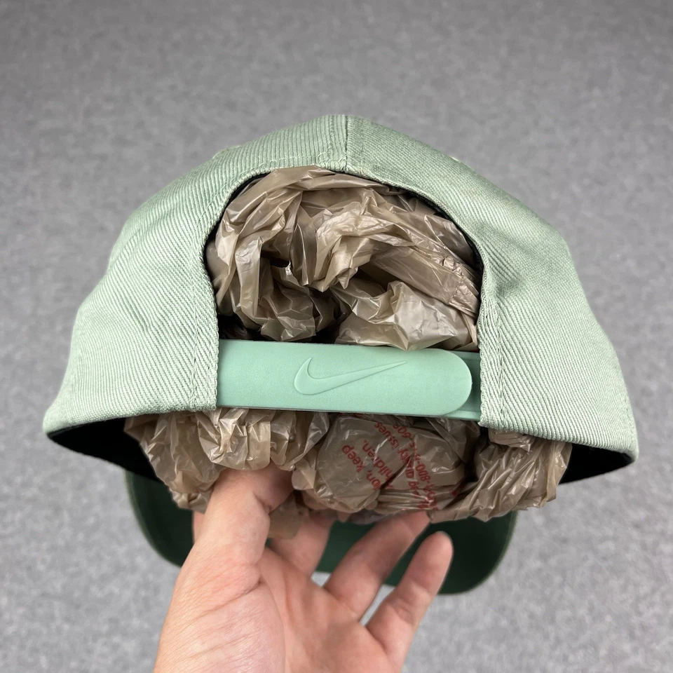 Vintage 90s Nike Hat Mint Green Orange Swoosh Snapback Spellout Tour Turquoise - Image 3 of 4