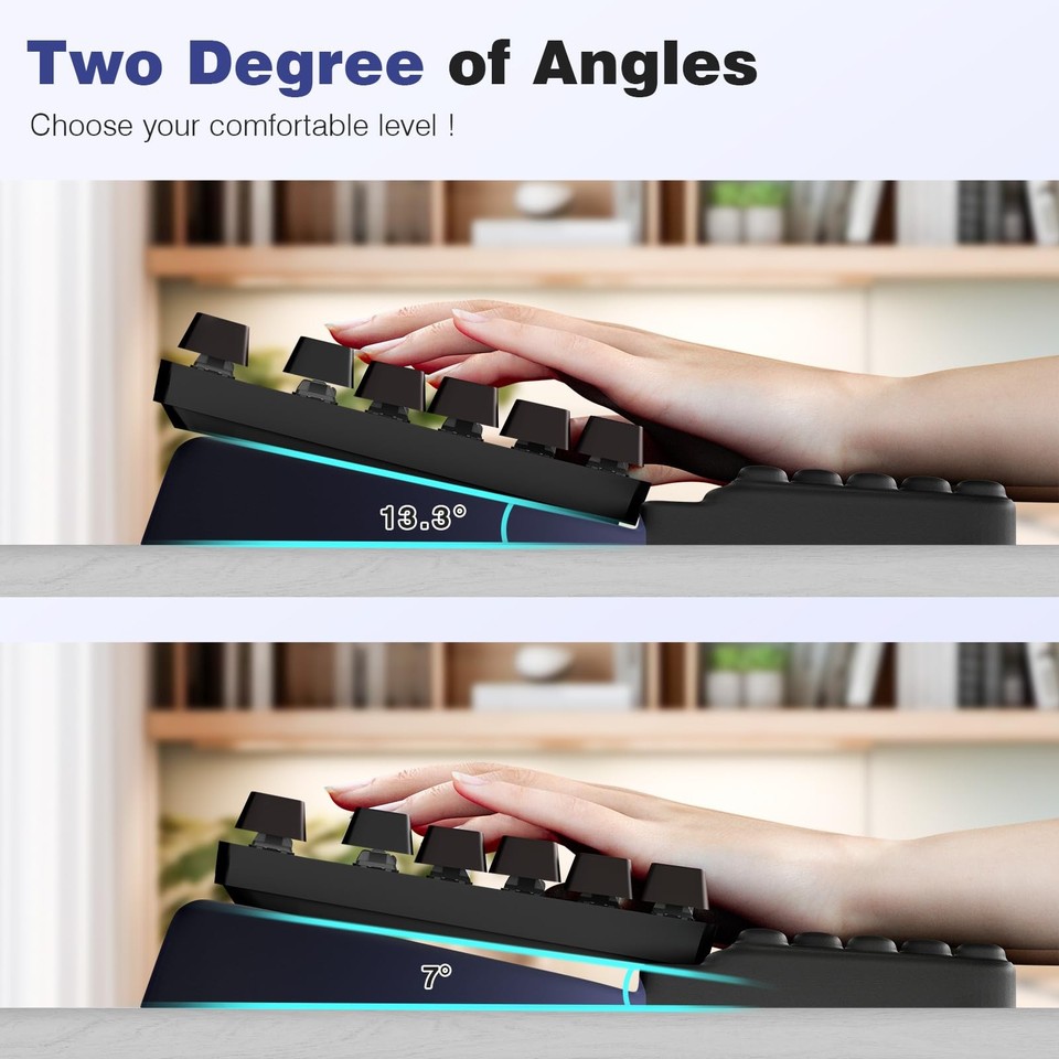 Ergonomic Keyboard Wrist Rest Stand Riser Holder Pad for Typing Black ...