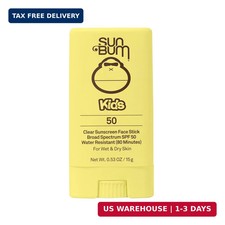 Sun Bum Kids SPF 50 Clear Face Stick Sunscreen - Wet or Dry Skin Application Bro