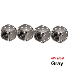 4pcs Aluminum Dice Tire Valve Stem Caps Dustproof Car Truck Bike Wheel Cover