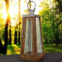 Laterne Aus Holz & Metall, Windlicht, Kerzenhalter