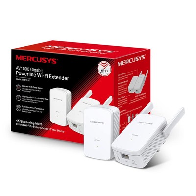 Mercusys AV1000 Gigabit Powerline Starter Kit, Data transfer speed Up To 1000 Mb