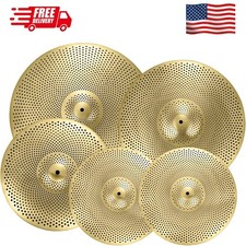 Cymbal Pack Golden Low Volume Cymbal Pack 14"/16"/18"/20" 5Pcs Drummer Practice