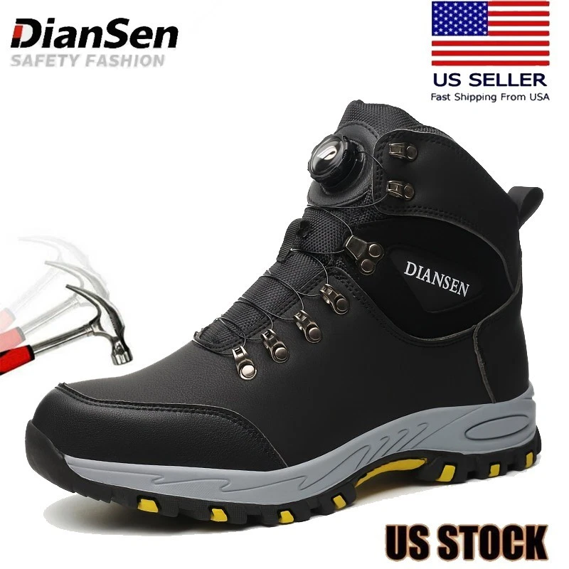 Mens Waterproof Work Boots Steel Toe Safety Shoes Indestructible Rubber Boots