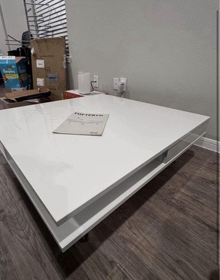 IKEA TOFTERYD Coffee Table White High Gloss Square Storage Shelf