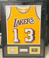 WILT CHAMBERLAIN Framed-Matted Lakers Jersey/Signed-Autographed/Game Ticket