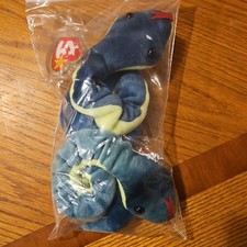 Ty Beanie Baby Hissy Snake Plush Retired Original 1997 with Tag errors