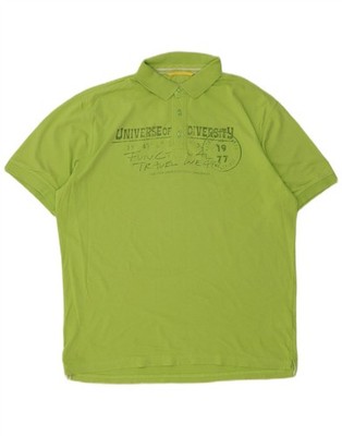 Camel Active Mens Graphic Polo Shirt XL Green Cotton CV12