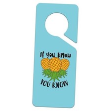 Upside Down Pineapple Door Sign - Funny Pineapple Door Hangers Blue Pineapple