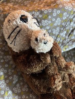 Monterey Bay Aquarium Sea Otter Plush with Baby Brown/Beige Washable 2014