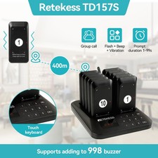 TD157S Restaurant Pager System,Pagers For Restaurant 10 Beepers For Food Truck