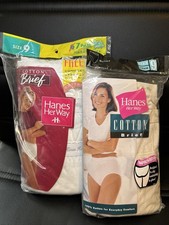 Vintage 90s Hanes Her Way Cotton Briefs Size 9 Underwear Lot Of 2 10 Pairs Total